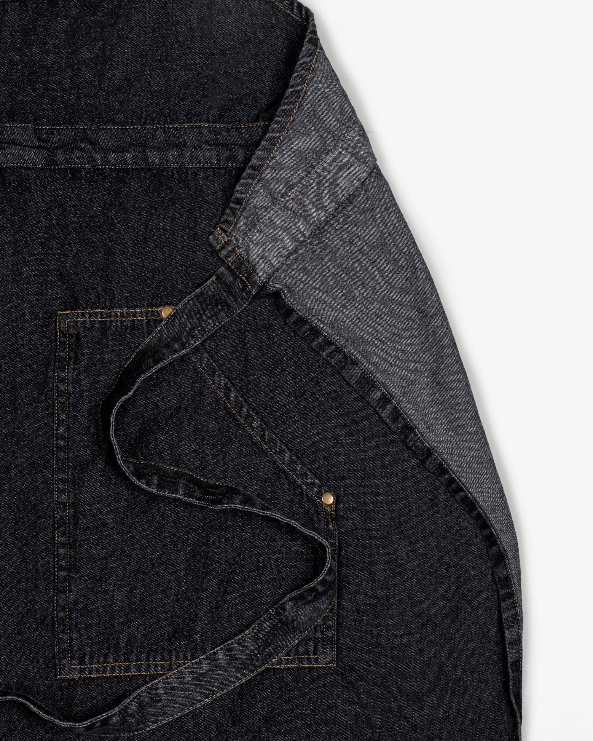 Amarilla  Split-leg Denim Apron  -  Carbon black