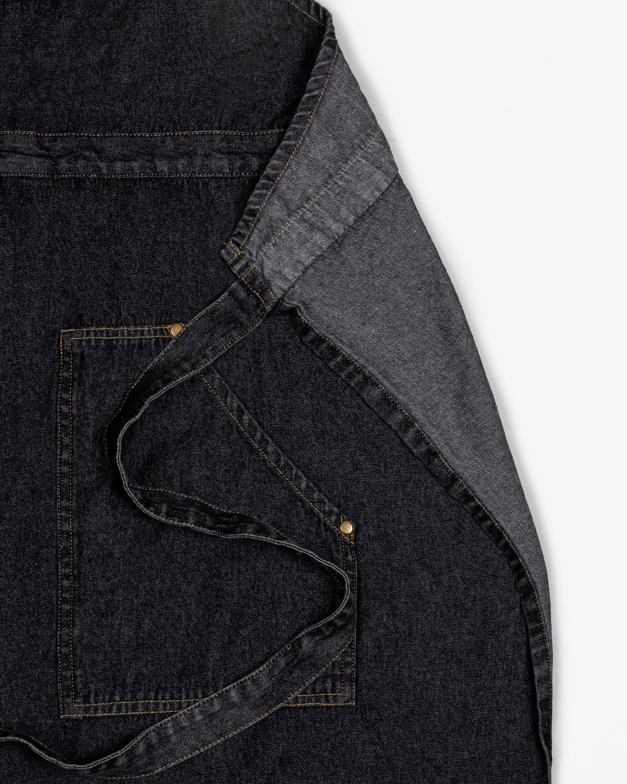 Amarilla  Split-leg Denim Apron  -  Carbon black