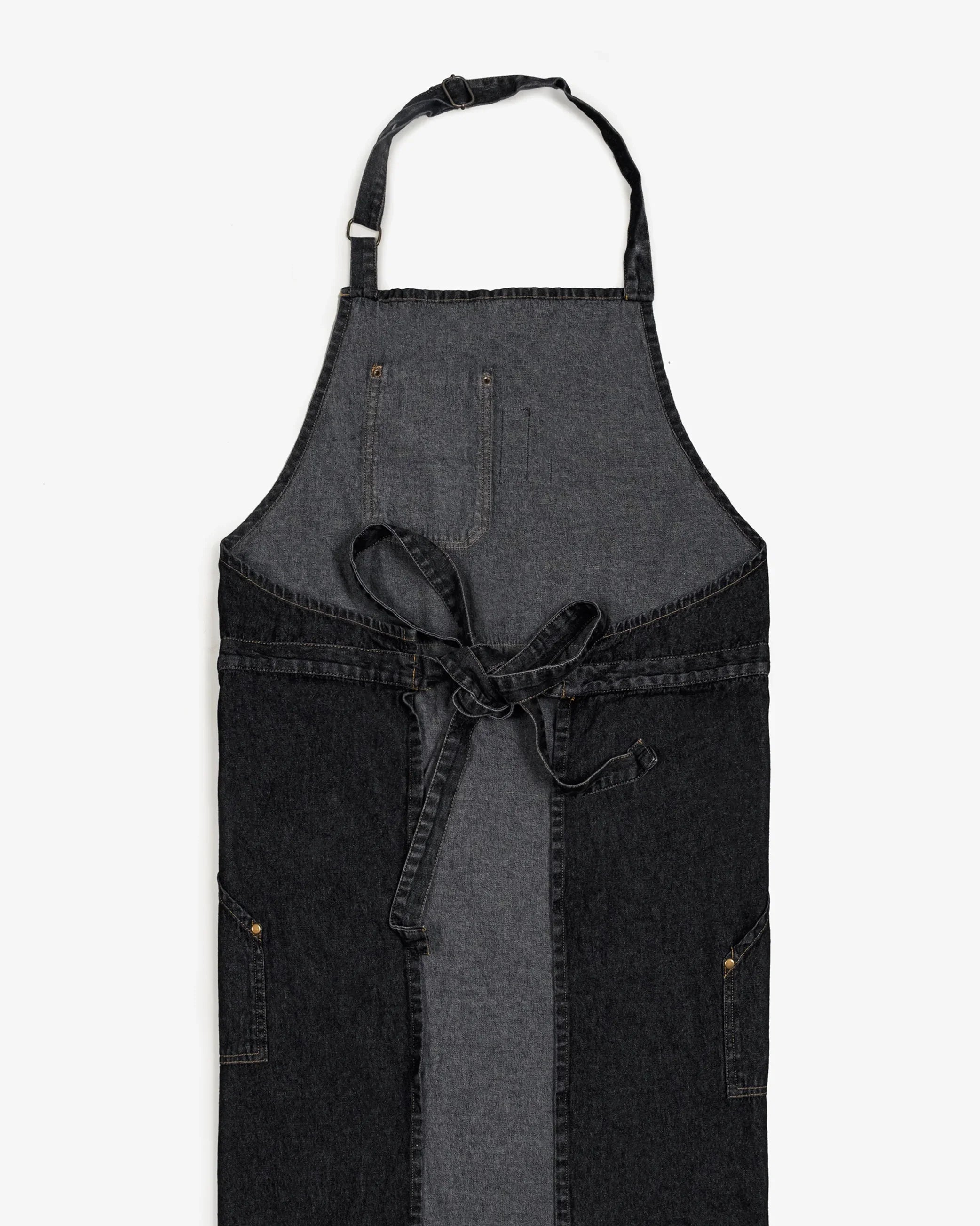 Amarilla  Split-leg Denim Apron  -  Carbon black