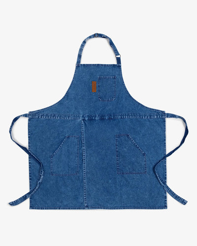 Amarilla  Split-leg Denim Apron  -  Midnight blue