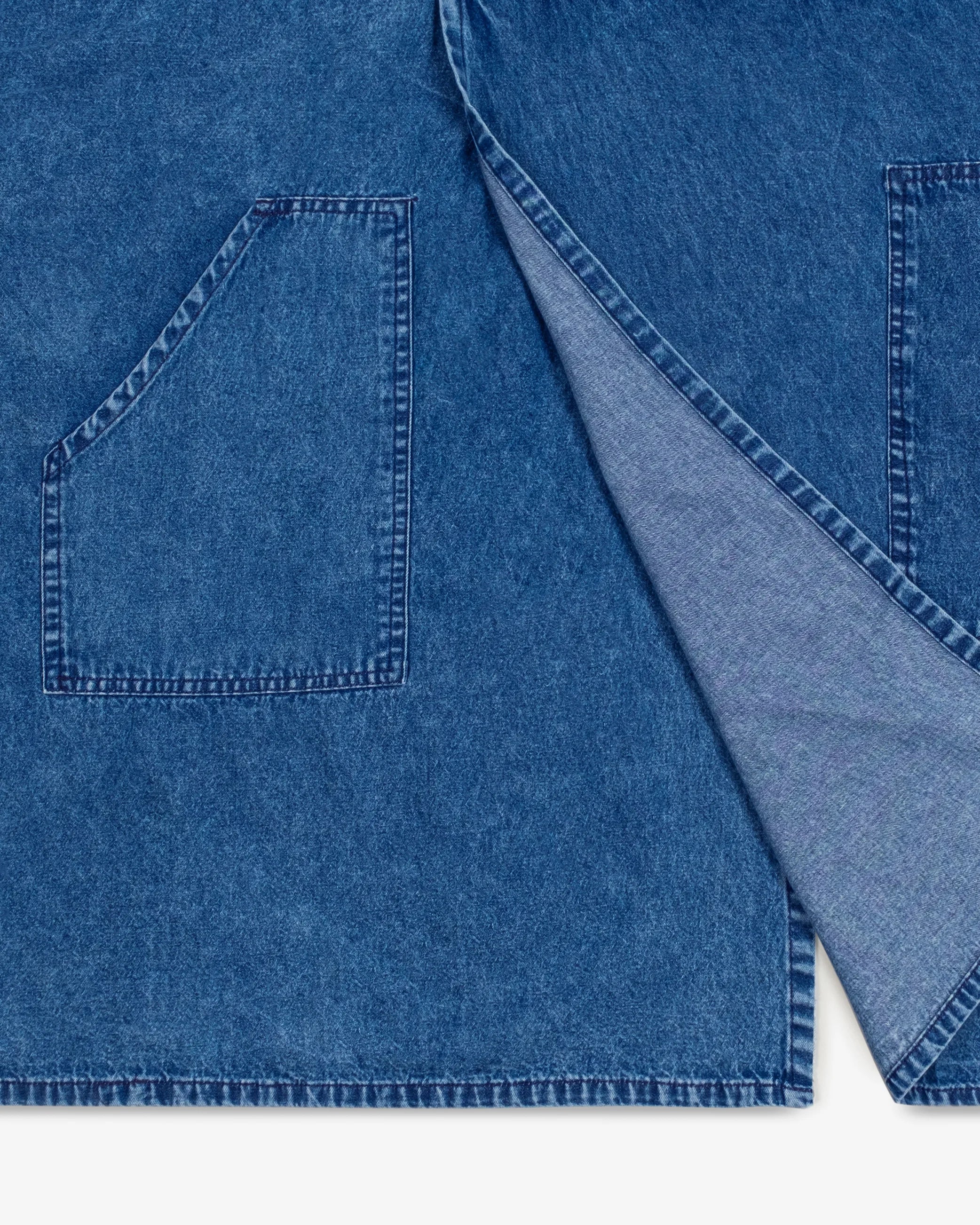 Amarilla  Split-leg Denim Apron  -  Midnight blue