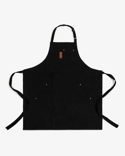 Ebony Black Canvas split leg apron