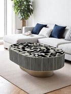 Inlay Jordan Oval Shape Coffee Table - Kingsley