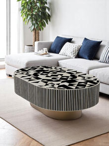 Inlay Jordan Oval Shape Coffee Table - Kingsley