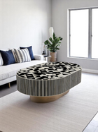 Inlay Jordan Oval Shape Coffee Table - Kingsley