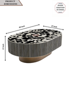 Inlay Jordan Oval Shape Coffee Table - Kingsley