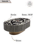 Inlay Jordan Oval Shape Coffee Table - Kingsley
