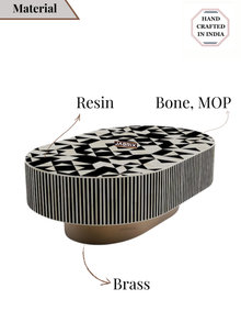 Inlay Jordan Oval Shape Coffee Table - Kingsley