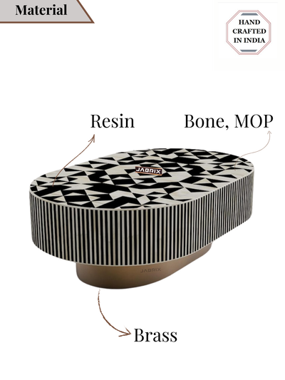 Inlay Jordan Oval Shape Coffee Table - Kingsley