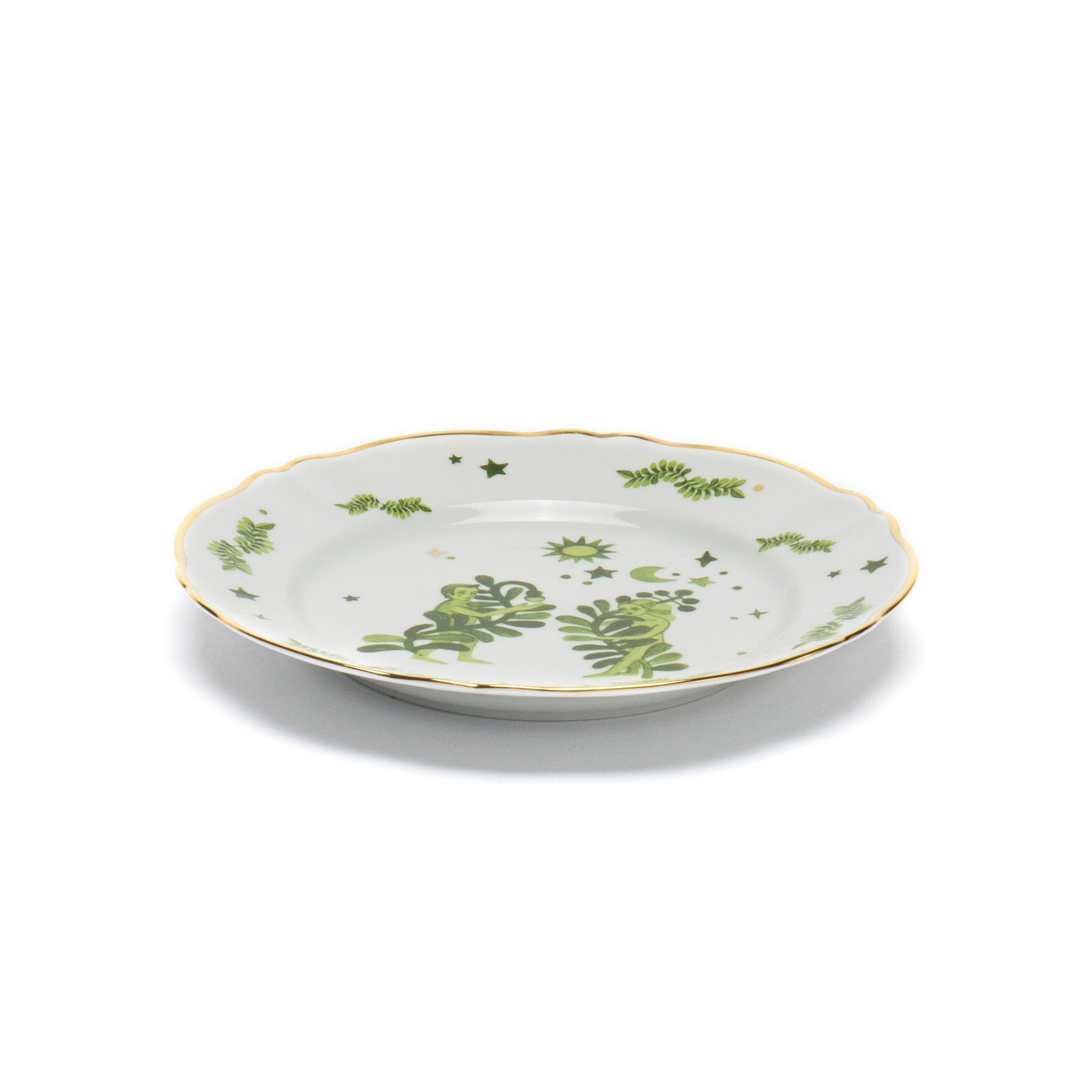 Floral Decal Verde Dinner Plate