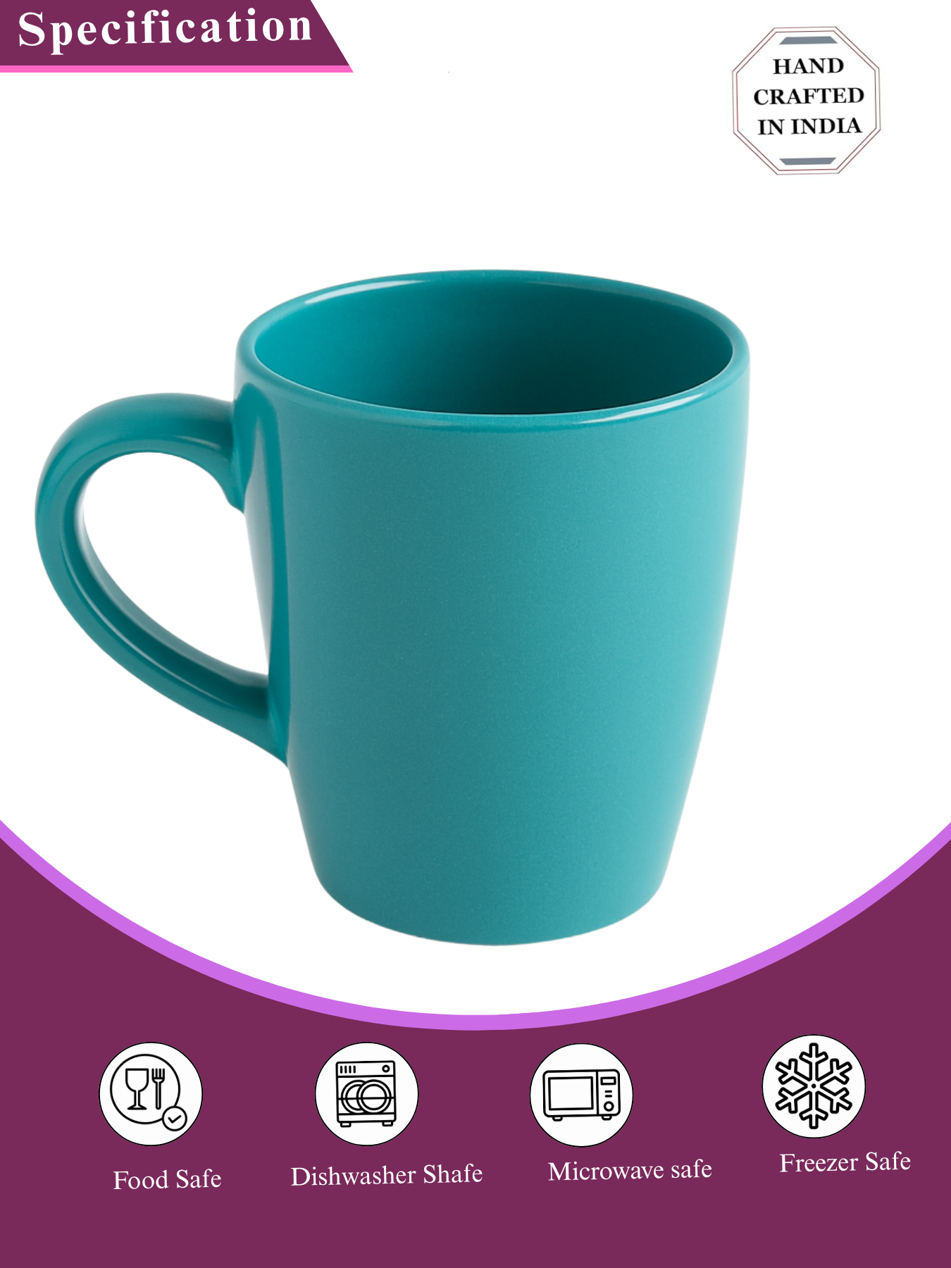 Midnight Blue Ceramic Coffee Mug – 350ML