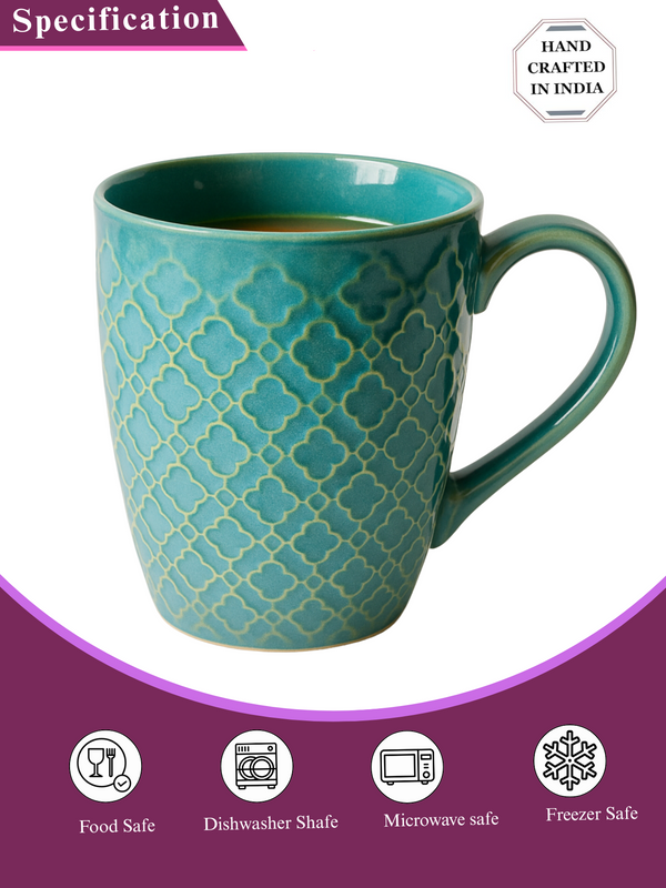 Green Ceramic Coffee Mug – 350ML