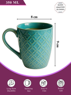 Green Ceramic Coffee Mug – 350ML  Set Of 2