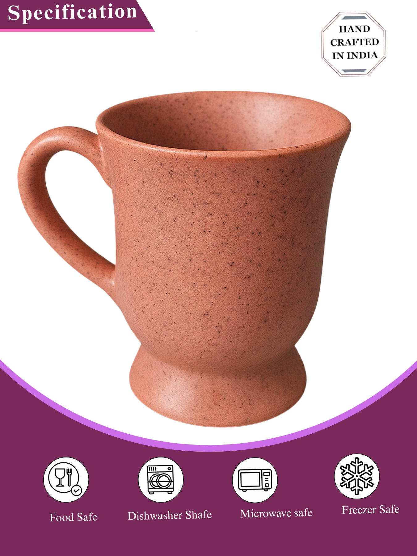 Terracotta Ceramic Coffee Mug – 350ML