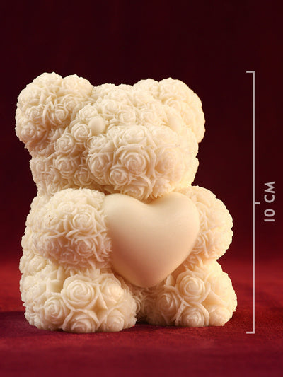 Floral Teddy Heart Soy Candle