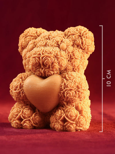 Floral Teddy Heart Soy Candle