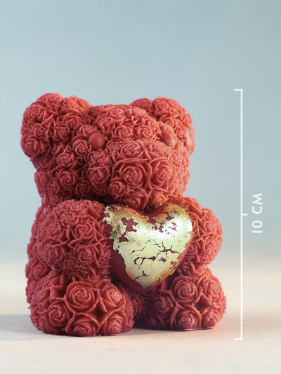 Floral Teddy Heart Soy Candle