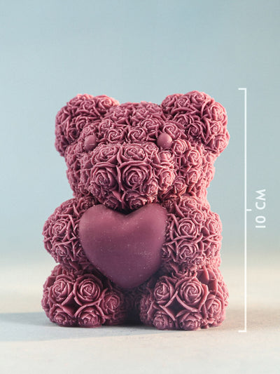 Floral Teddy Heart Soy Candle