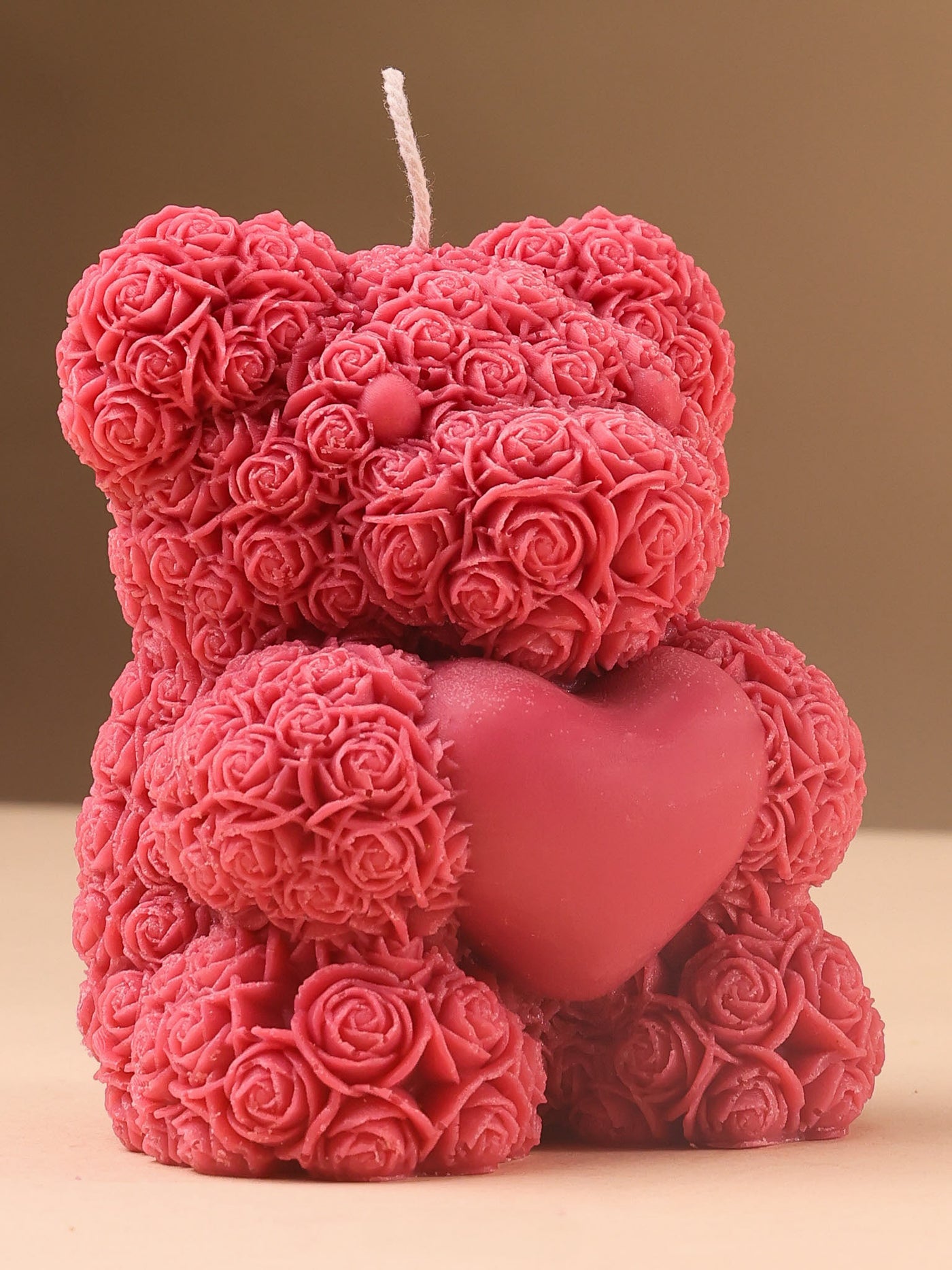 Floral Teddy Heart Soy Candle