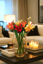 Tinsel Lillies- Glass Flowers & Bouquet