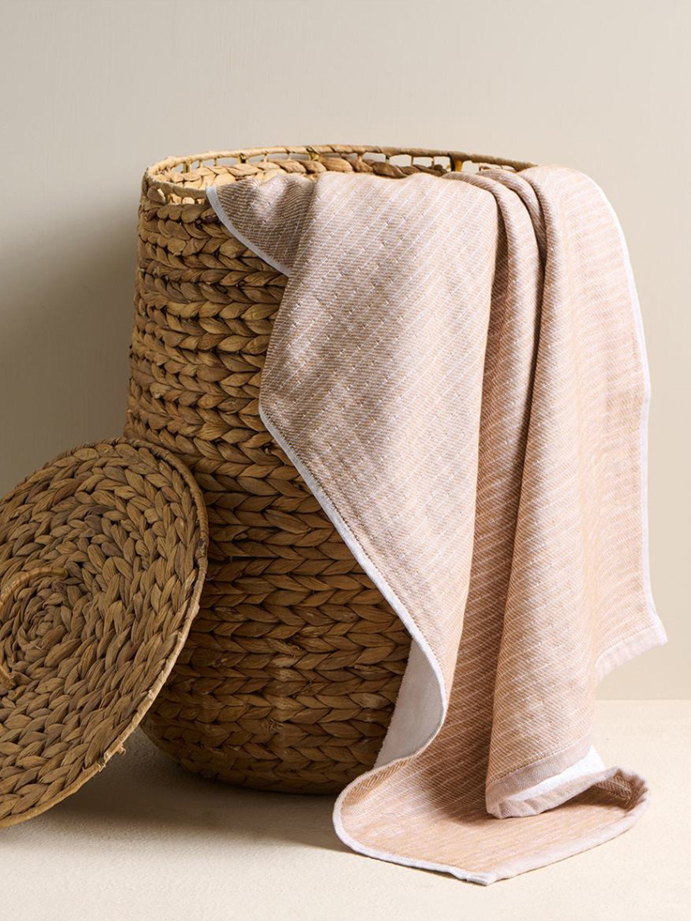 Earth Stucco Cotton Bamboo Hammam Terry Bath Towel Burlap