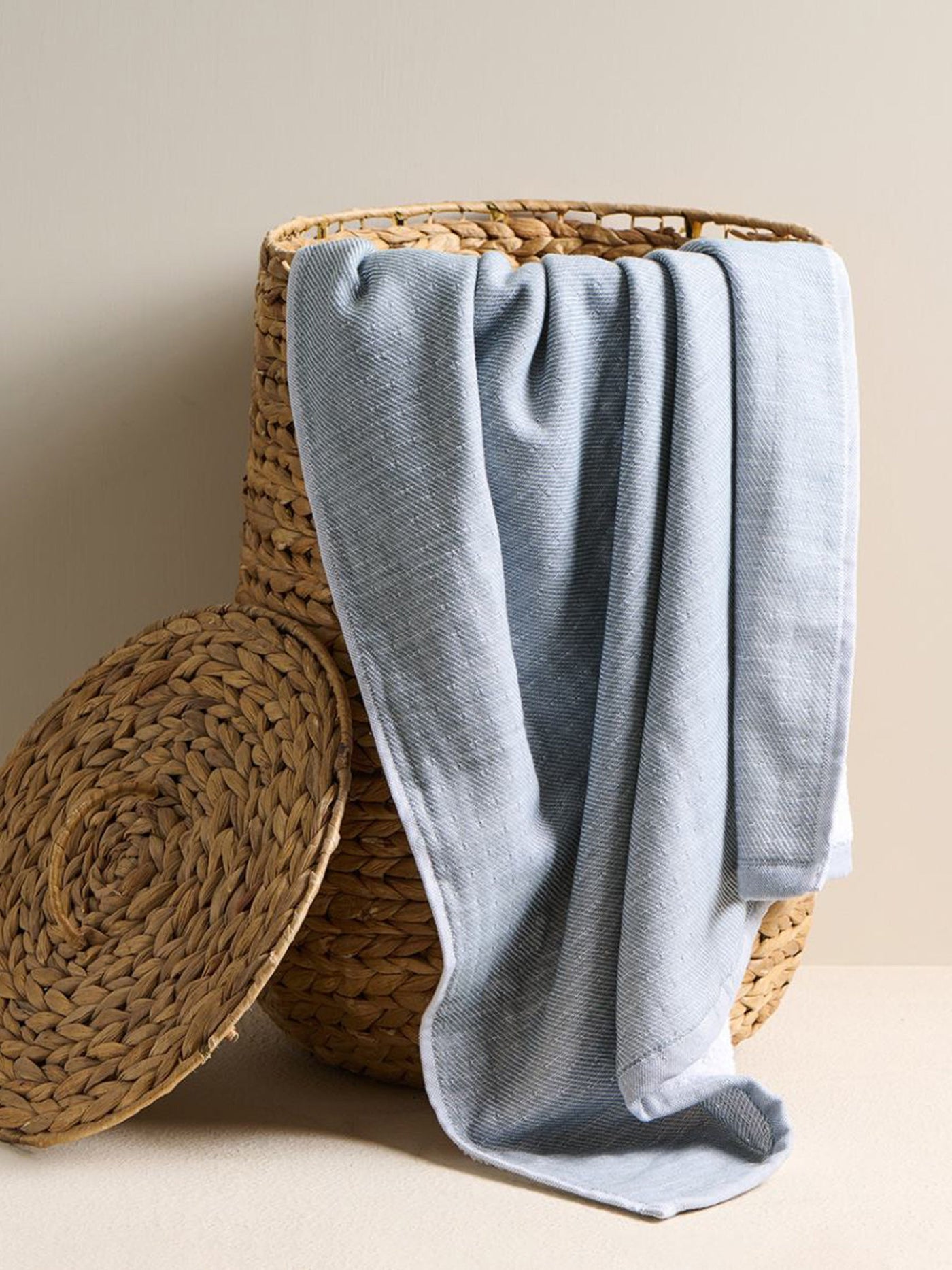 Earth Stucco Cotton Bamboo Hammam Terry Bath Towel Storm