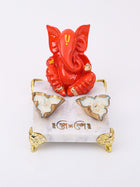 Ganesha With Marble Choki And Candles