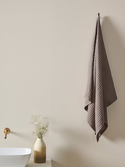 Honeycomb Cotton Bamboo Waffle XL Bath Towel Ash