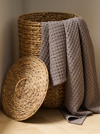 Honeycomb Cotton Bamboo Waffle XL Bath Towel Ash