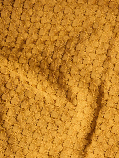 Honeycomb Cotton Bamboo Waffle XL Bath Towel Ochre