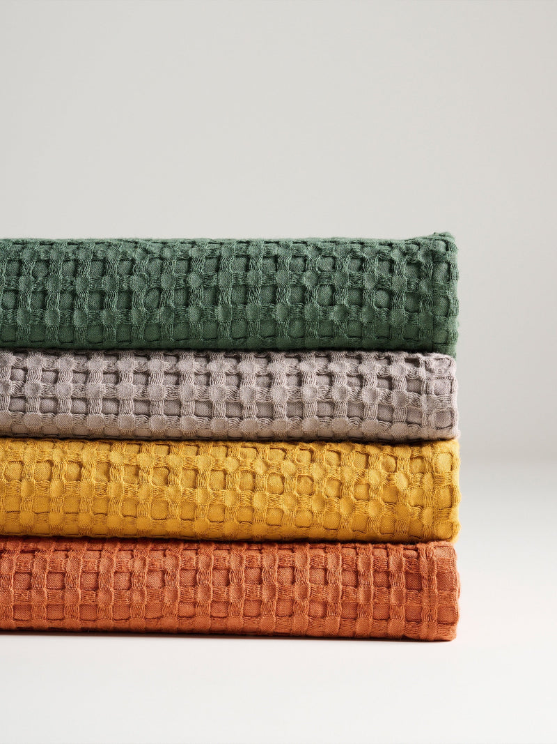 Honeycomb Cotton Bamboo Waffle Bath Towel 
 |Ash