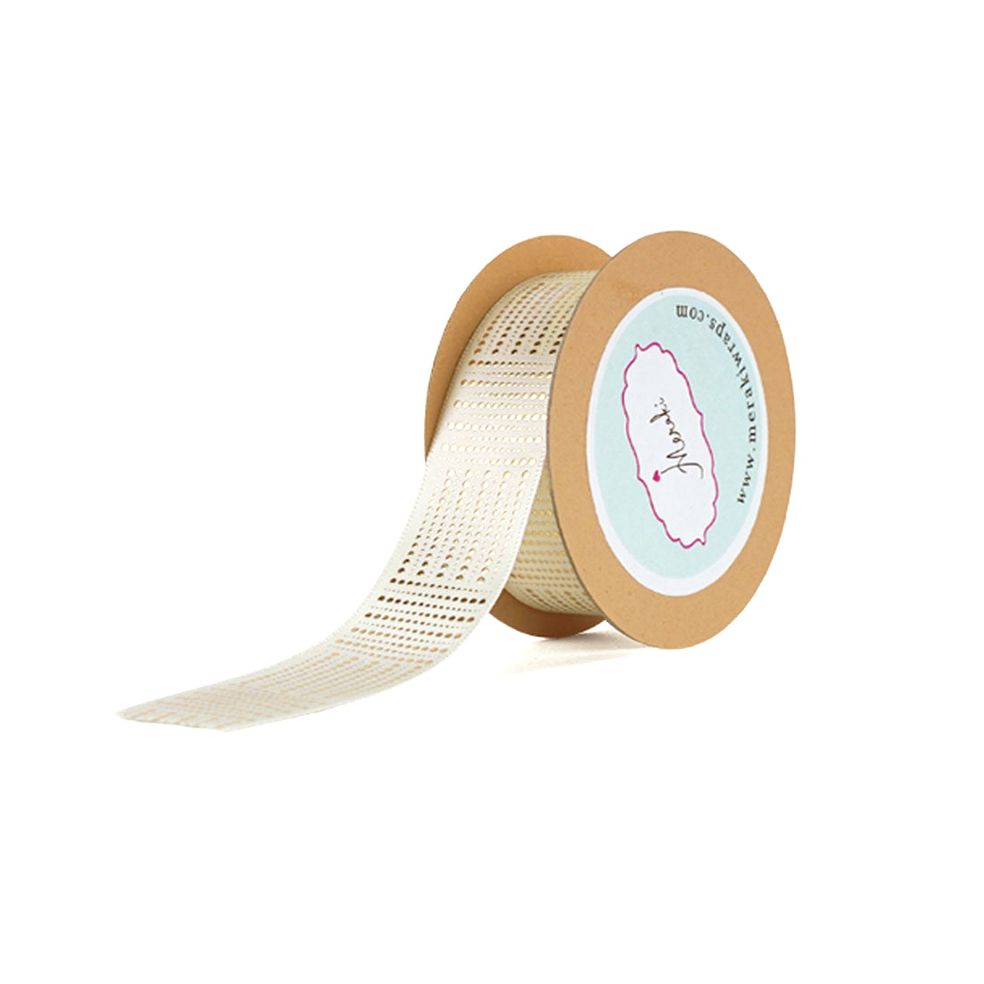 Dotted Gold Foiled Satin Ribbon