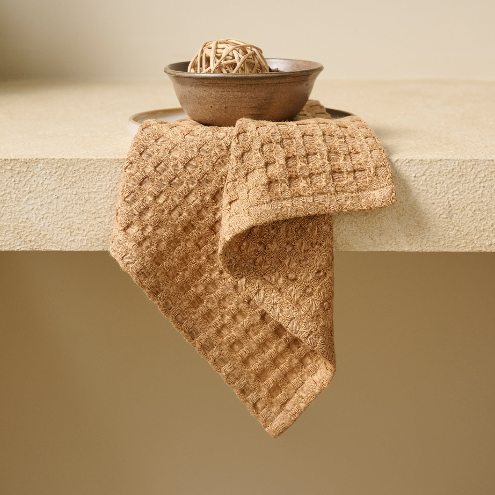 Gold | Cotton Bamboo | Waffle | Face Towel