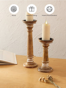 Deheri Candle Stand & Khubani Runner Gift Box (Camel Brown)