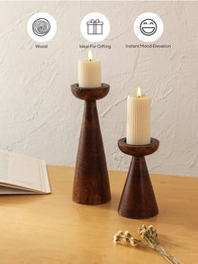Saddle Candle Stand & Runner Gift Box (Coffee Brown)