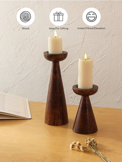 Saddle Candle Stand & Runner Gift Box (Coffee Brown)