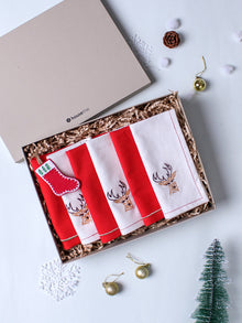 Jolly Reindeer Napkin Gift Set