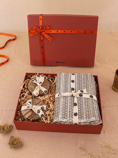 Majuli Coaster & Placemat Gift Box - Beige