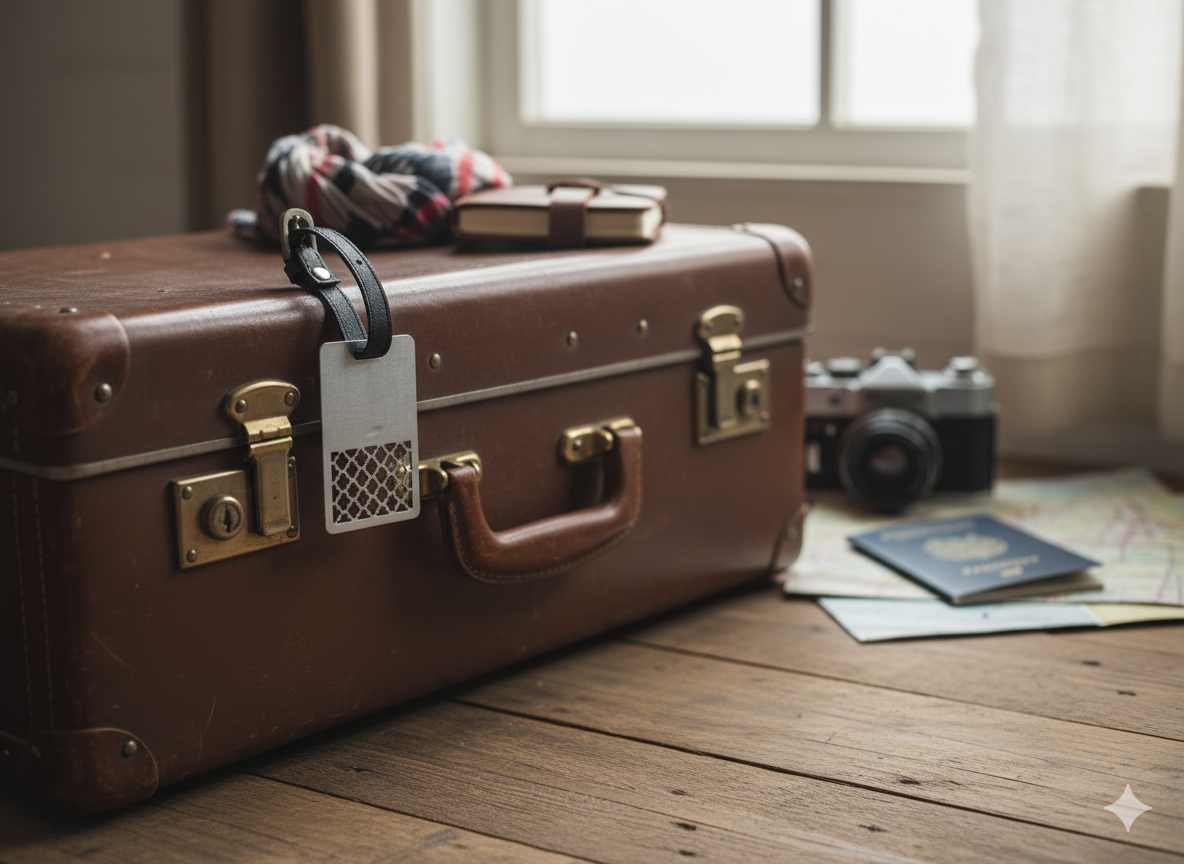 Silver Luggage Tag – Customizable Travel Elegance