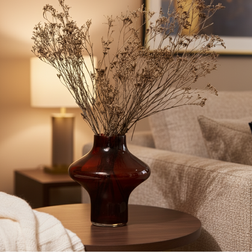 Orbit- Amber Brown Glass Vase