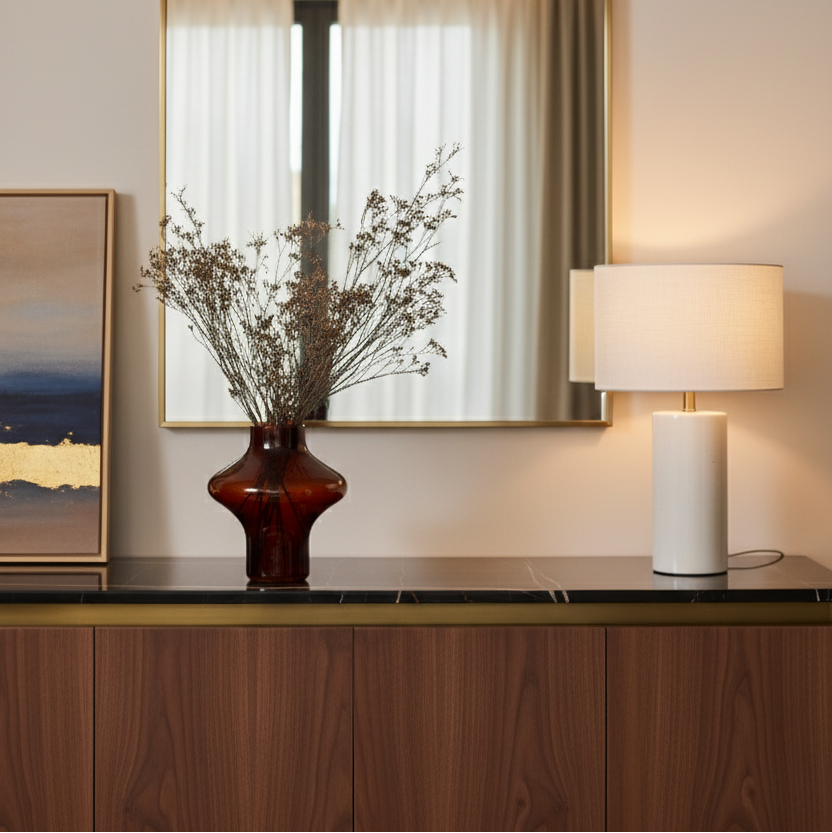 Orbit- Amber Brown Glass Vase