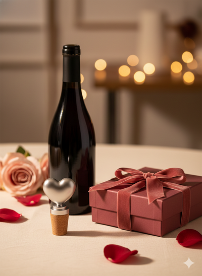 Luxury Heart-Shaped Bottle Stopper in Brass with Pure Silver Polish | Elegant Wine Stopper | Premium Gifting & Bar Accessory