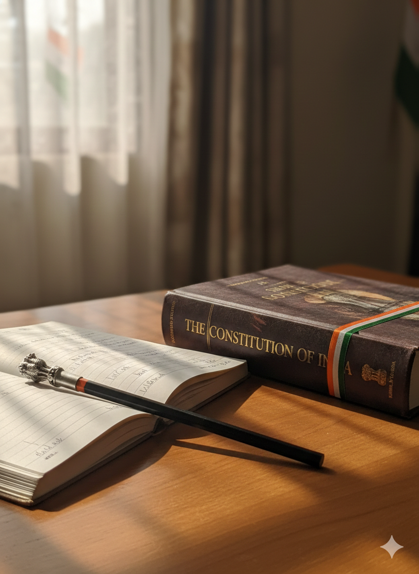 National Emblem Ashoka Lion Pencil Topper in Brass with Silver Polish | Patriotic Stationery Accessory | “Satyameva Jayate” Inspired Desk & Study Décor