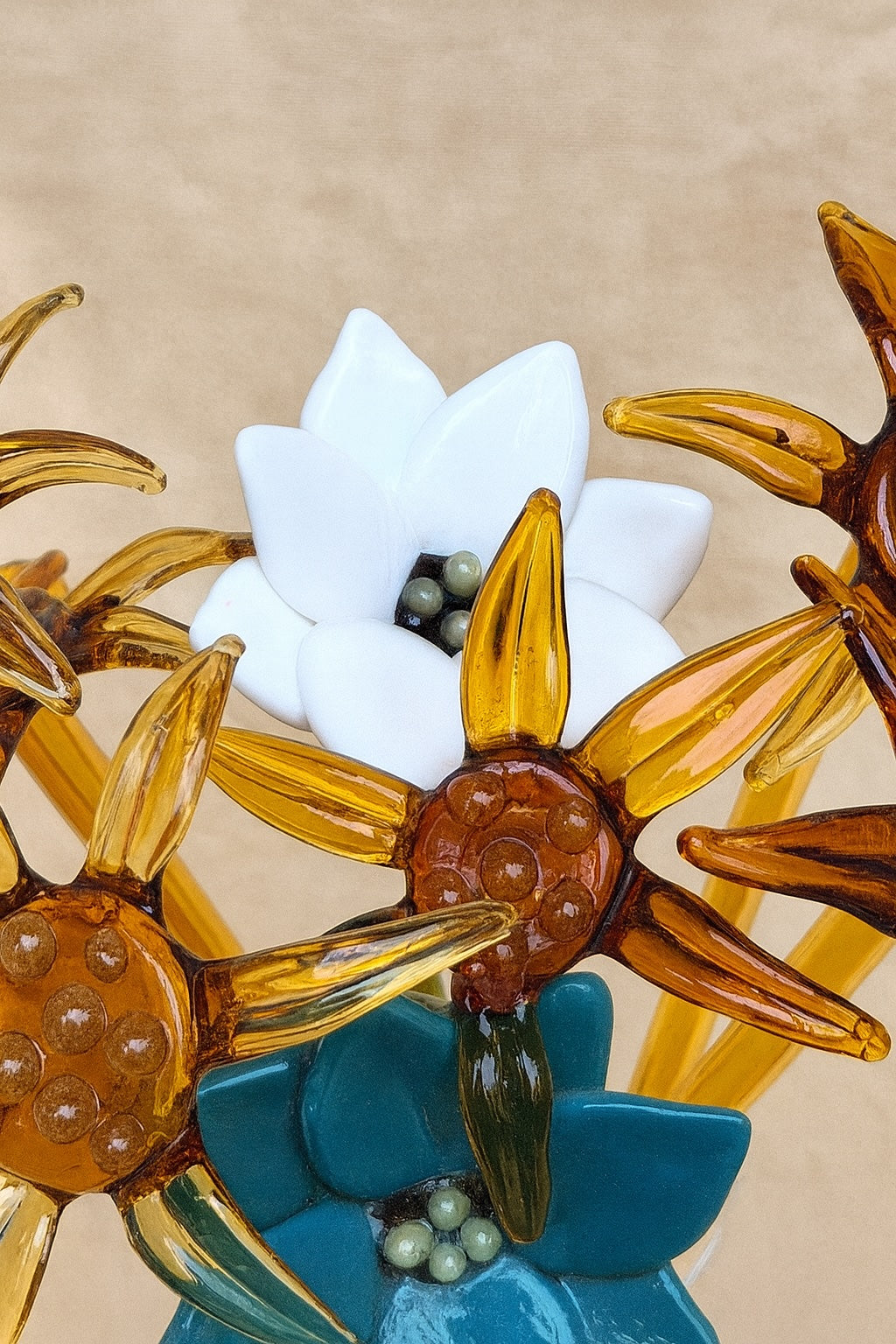 Golden Meadow Blossom — Handblown Glass Bouquet