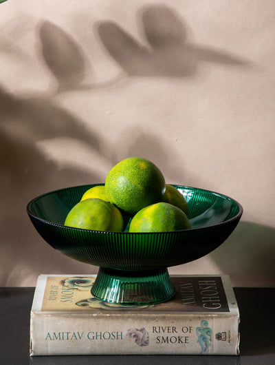 Green Ribbed Glass Bowl Gift Box