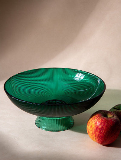 Green Ribbed Glass Bowl Gift Box