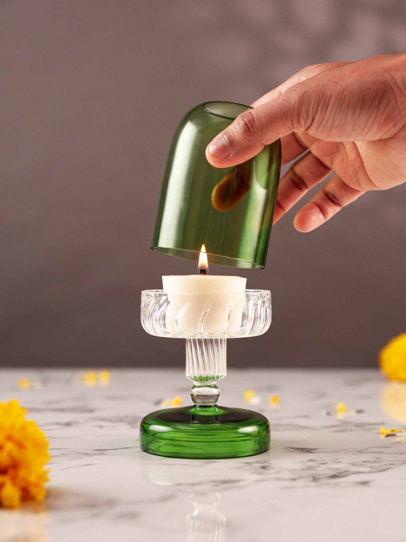 Green Fairy Lamp Candle Holder