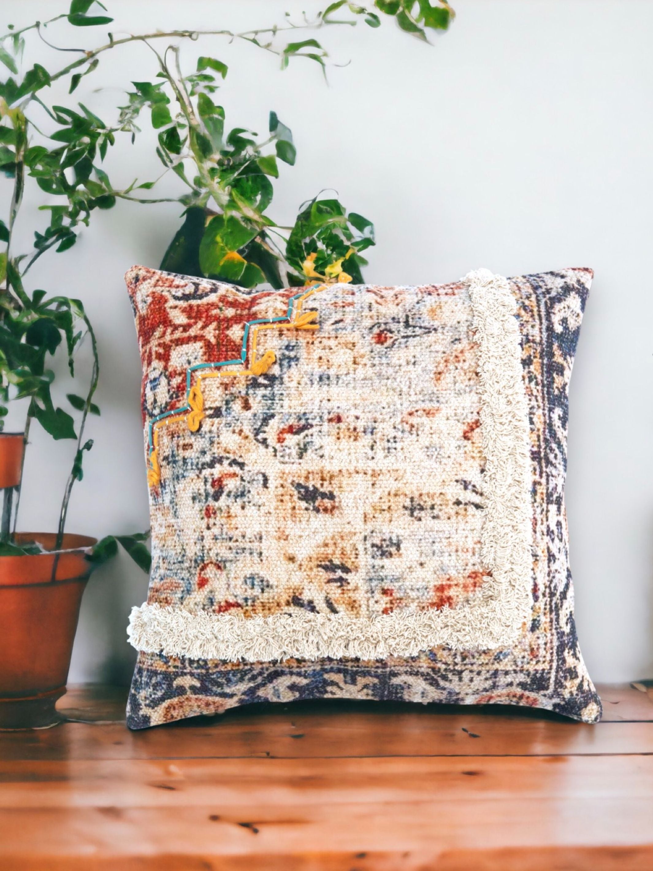 Cushion Cover - Hac Embroidered Cotton