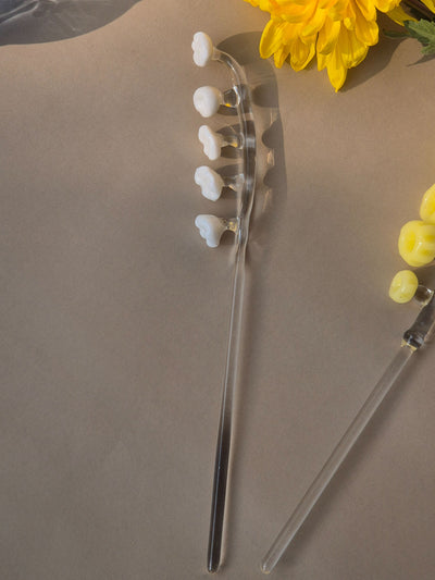 Handblown Glass Stirrers- Flower Buds