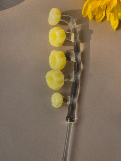 Handblown Glass Stirrers- Flower Buds